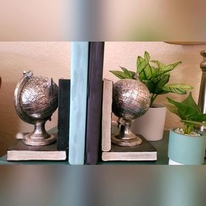 Globe bookends 7 inches tall